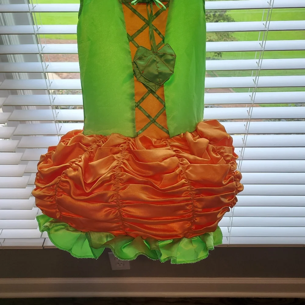 Chasing Fireflies Green and Orange Pumpkin Tutu Dress